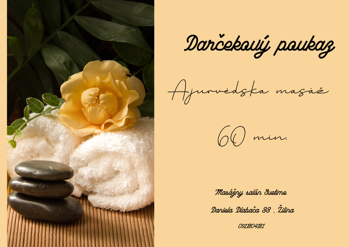Darčekový poukaz Ajurvédska masáž 60. min.