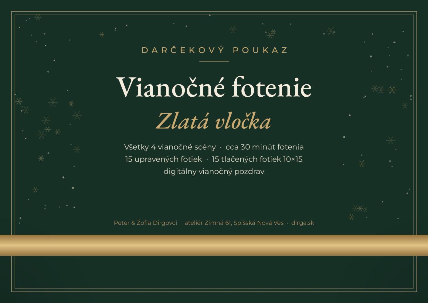 Vianočné fotenie - Zlatá vločka