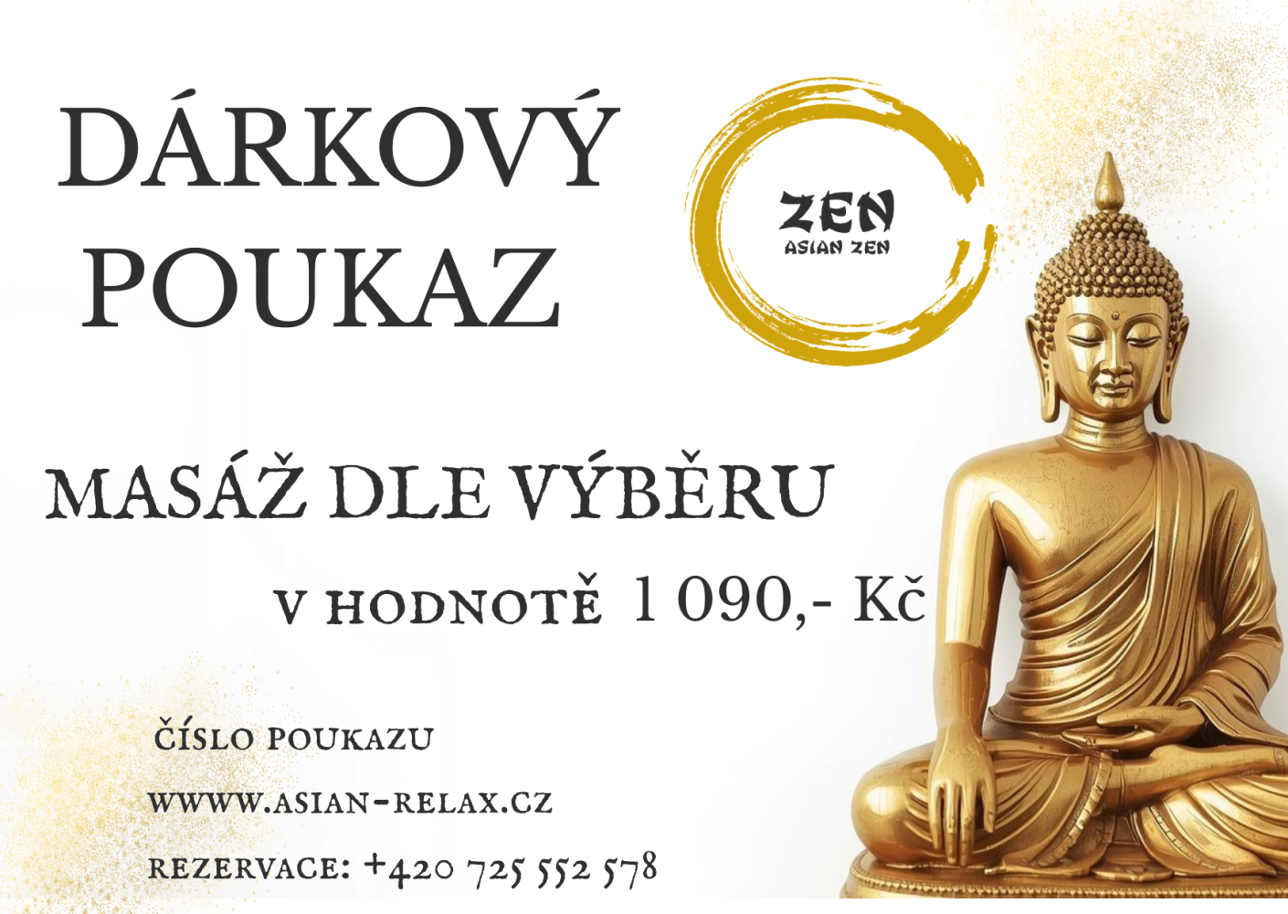 Dárkový poukaz na masáž dle výběru obdarovaného