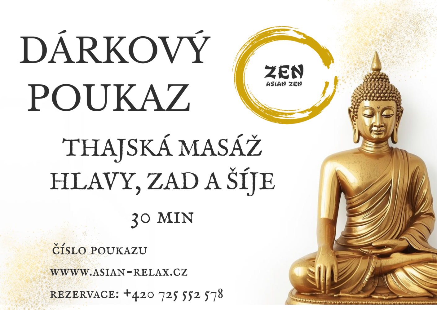 Thajská masáž hlavy, zad a šíje 30 min