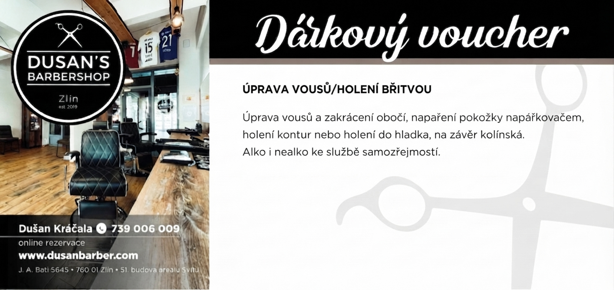 Voucher - úprava vousů/holení hot towel