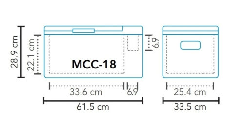 Kompresorová lednice 18 litrů - 12V/230V