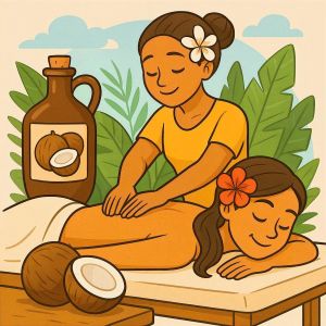 Kokosový špeciál/ Coconut special- 30 min. kokosový peeling  +  45 min.Masáž teplým kokosovým olejom